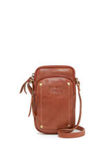Telefoonetui /cross Body Leder Basilic pepper Bruin boston BBOS04