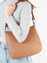 Schoudertas Lou Leder Nathan baume Bruin egee 5-vue-porte