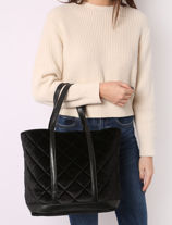 Schoudertas Cabas Vanessa bruno Zwart cabas 38V40315-vue-porte