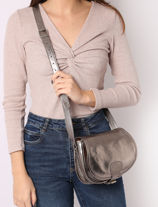 Cross Body Tas Vintage Leder Paul marius Zilver vintage BOHEMIEN-vue-porte