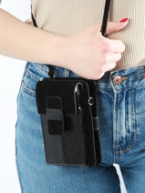 Telefoonetui Leder Great by sandie Zwart new zack SNA-vue-porte
