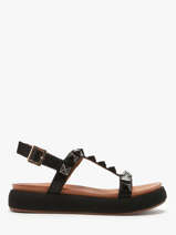 Sandalen Uit Leder Inuovo Zwart accessoires A96017