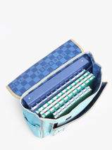 Boekentas 2 Compartimenten Caramel et cie Blauw boheme FI-vue-porte