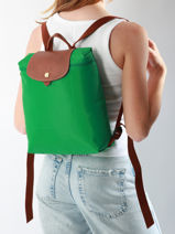 Longchamp Le pliage original Rugzak Groen-vue-porte
