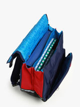 Boekentas Op Wieltjes 2 Compartimenten Snowball Blauw frenchie T46238-vue-porte