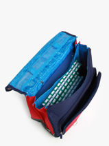 Boekentas 2 Compartimenten Snowball Blauw frenchie 46241-vue-porte