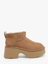 Boots Met Platformzool Classic Ultra Mini Uit Leder Ugg Bruin women 1158311