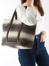 Schoudertas L Cabas Wol Vanessa bruno Grijs cabas 43140315-vue-porte