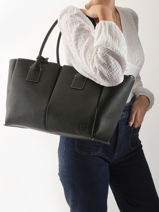 Schoudertas Elena Leder Le tanneur Zwart elena TELE1670-vue-porte