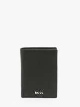 Portefeuille Met Portemonnee Leder Hugo boss Zwart grained HLG416A