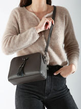 Cross Body Tas Caviar Leder Milano Bruin caviar CA21101-vue-porte