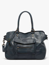 Schoudertas A4 Formaat Cow Leder Basilic pepper Blauw cow BCOW78