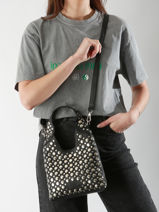 Cross Body Tas Memphis Leder Basilic pepper Zwart memphis BMEM2S-vue-porte