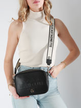 Cross Body Tas Logo Lulu castagnette Zwart logo YZERNAY-vue-porte