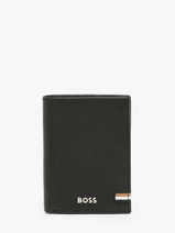 Portefeuille Met Portemonnee Leder Hugo boss Zwart iconic HLG421A