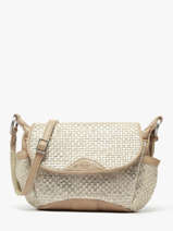 Cross Body Tas Vintage Leder Mila louise Zilver vintage 35231WX