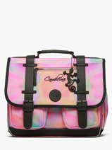 Boekentas Voor Kinderen 2 Compartimenten Cameleon Roze vintage fantasy CA38