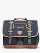 Boekentas Voor Kinderen 2 Compartimenten Cameleon Blauw vintage fantasy CA38