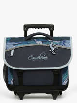 Boekentas Op Wieltjes Kind 2 Compartimenten Cameleon Blauw actual CR38