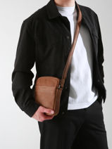 Cross Body Tas Spider Leder Etrier Bruin spider ESPI704S-vue-porte