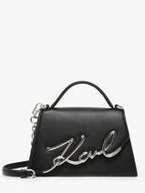 Cross Body Tas K Signature Leder Karl lagerfeld Zwart k signature A1W30036