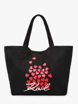 Schoudertas K Signature Katoen Karl lagerfeld Zwart k signature A3W50111