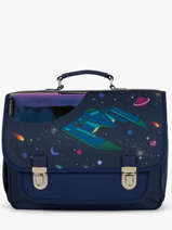 Boekentas 2 Compartimenten Caramel et cie Blauw fier GA