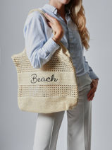 Schoudertassen Beach Papier Miniprix Beige beach Q637-vue-porte