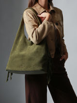 Schoudertas L Country Leder Etrier Groen country ECOU154L-vue-porte