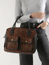 Cross Body Tas Dandy Leopard Leder Paul marius Bruin leopard DANDYLEO-vue-porte