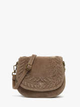 Cross Body Tas Velvet Leder Milano Bruin velvet VE25062