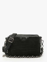 Cross Body Tas Vintage Leder Mila louise Zwart vintage 23673KRC