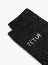 Damessokken Ttue Long Glitter Pieces Zwart girl 17162499-vue-porte