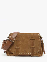 Cross Body Tas Vintage Leder Mila louise Bruin vintage 3861VC