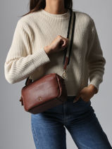 Cross Body Tas Soft Lulu castagnette Bruin soft YAHIA-vue-porte