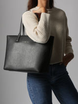 Schoudertas Th Logotape Polyurethaan Tommy hilfiger Zwart th logotape AW17449-vue-porte