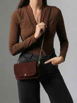 Cross Body Tas Vintage Leder Mila louise Beige vintage 3783VC-vue-porte