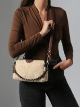 Cross Body Tas Vintage Leder Mila louise Beige vintage 23673TC-vue-porte
