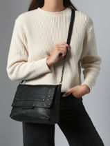 Cross Body Tas Felizia Leder Pieces Zwart felizia 17116819-vue-porte