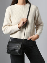 Cross Body Tas Felizia Leder Pieces Zwart felizia 17116820-vue-porte