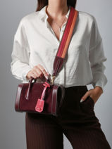 Mini Bowlingtas Bcbg Sude Leder Lancel Rood bcbg A13692-vue-porte