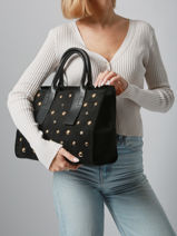 Handtas A4 Formaat Stud David jones Zwart stud CM7868-vue-porte