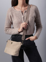 Cross Body Tas Velours Le voyage en panier Beige velours AHP239-vue-porte