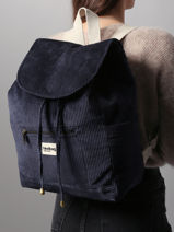 Rugzak Velours Ribfluweel Hindbag Blauw velours V-vue-porte