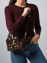 Handtas Velvet Studs Milano Bruin velvet studs VS25091-vue-porte