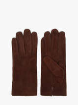 Dameshandschoenen Sude Leder Met Zijden Voering Omega Bruin women gloves S