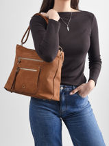 Schoudertas Bride Lulu castagnette Bruin bride D-vue-porte