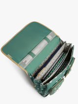 Boekentas 3 Compartimenten Cameleon Groen vintage fantasy PBVGCA41-vue-porte