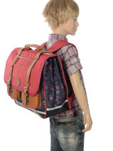 Boekentas 3 Compartimenten Cameleon Grijs vintage urban PBVBCA41-vue-porte