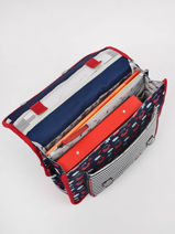 Boekentas 2 Compartimenten Cameleon Blauw retro PBRECA35-vue-porte